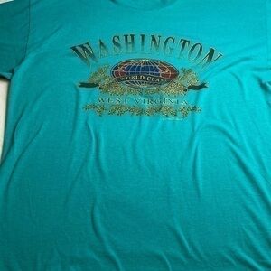 Vintage single stitch Washington West Virginia size X-Large Teal T-shirt